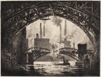 Under the Bridges, Chicago by Joseph Pennell